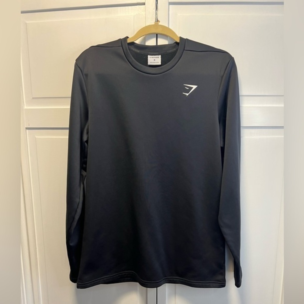 Gymshark Long Sleeve Top With Fleece Lining Size Men’s Medium Color Dark Gray